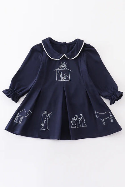 Navy Silouhette Nativity Sibling Set