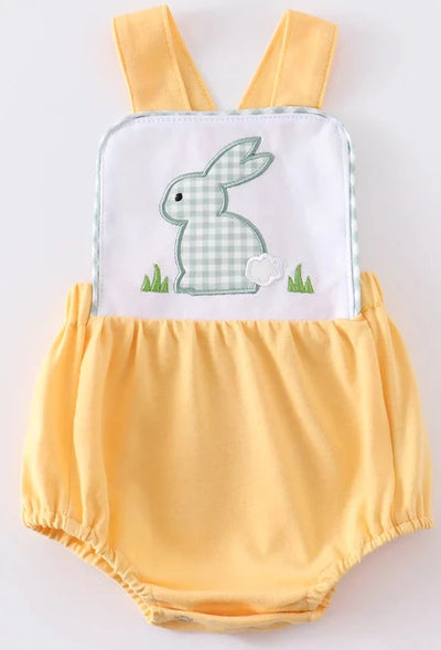 Green Plaid Bunny Sibling Set