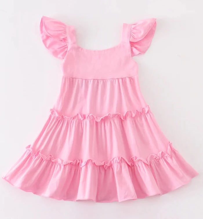 Pink Tiered Twirl Dress