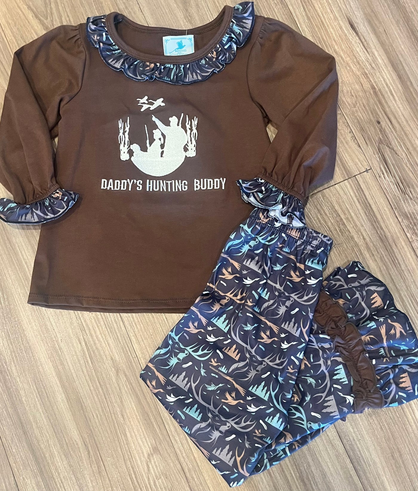 Brown Daddy's Hunting Buddy Girl Pant Set