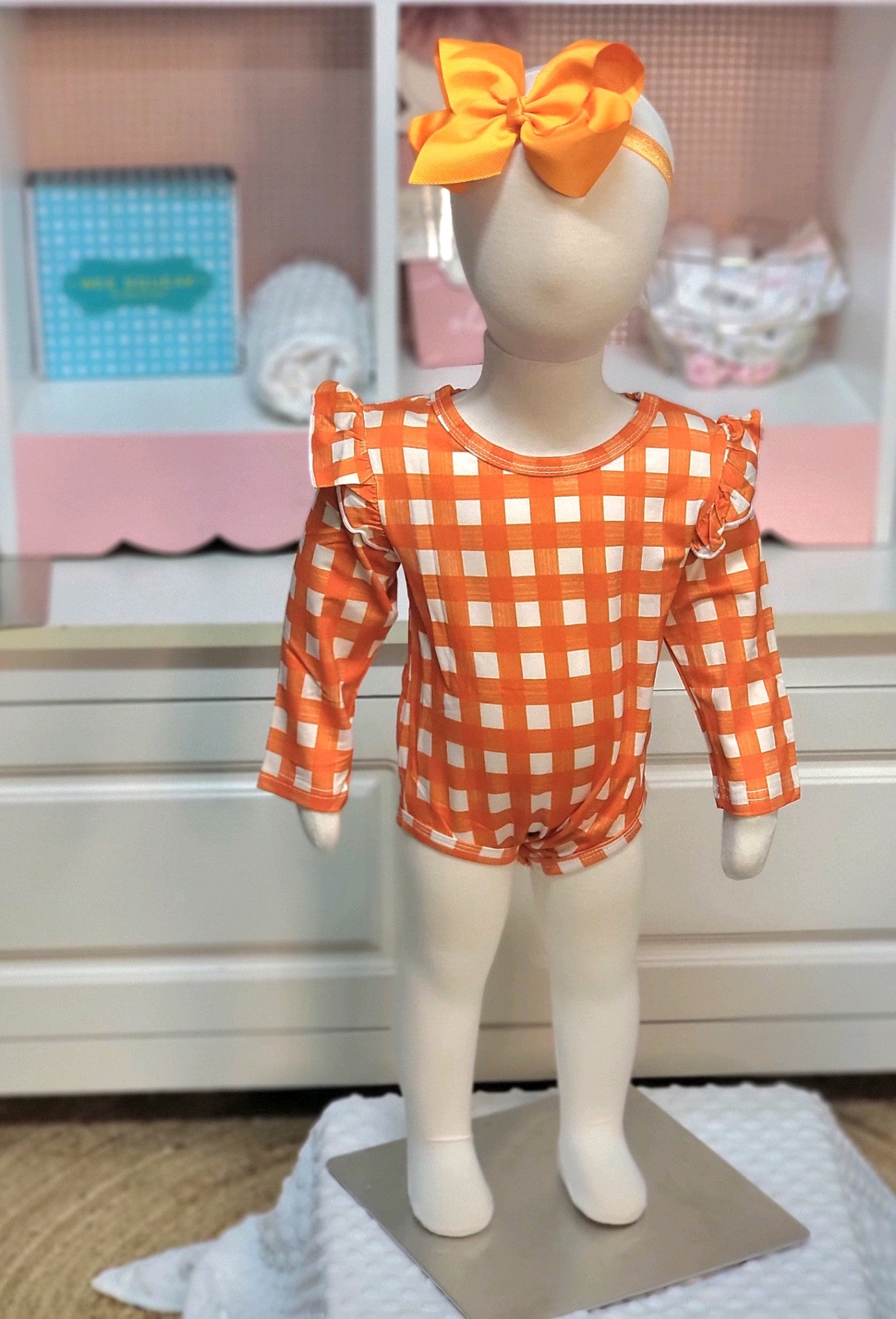 Flutter Sleeve Gingham Bubble