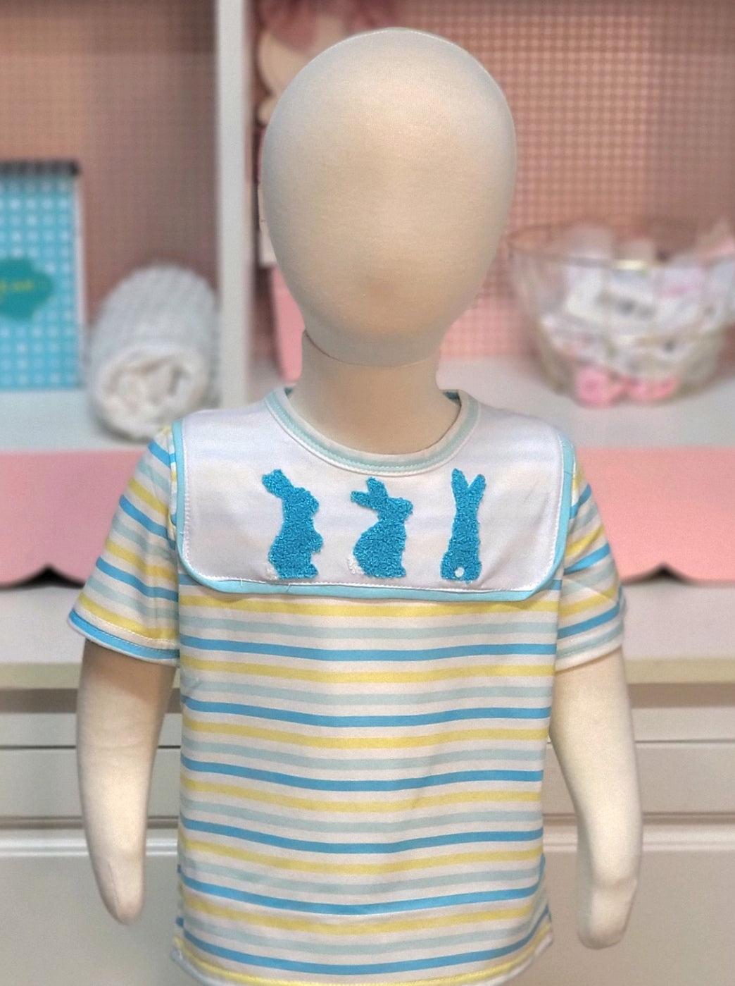 Striped French Knot Bunny Shirt