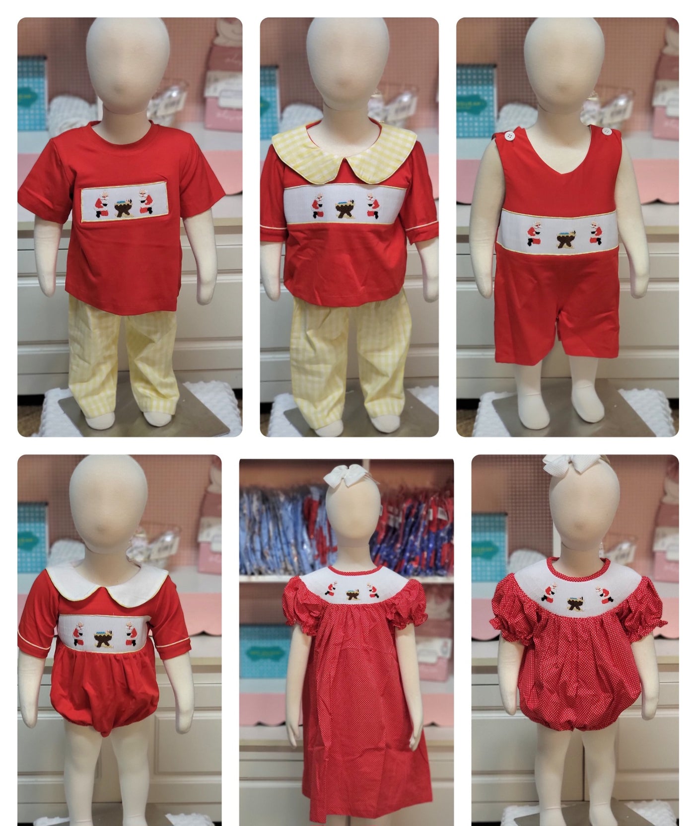 Kneeling Santa Smocked Collection