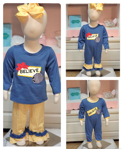 Blue & Yellow Believe Sibling Set