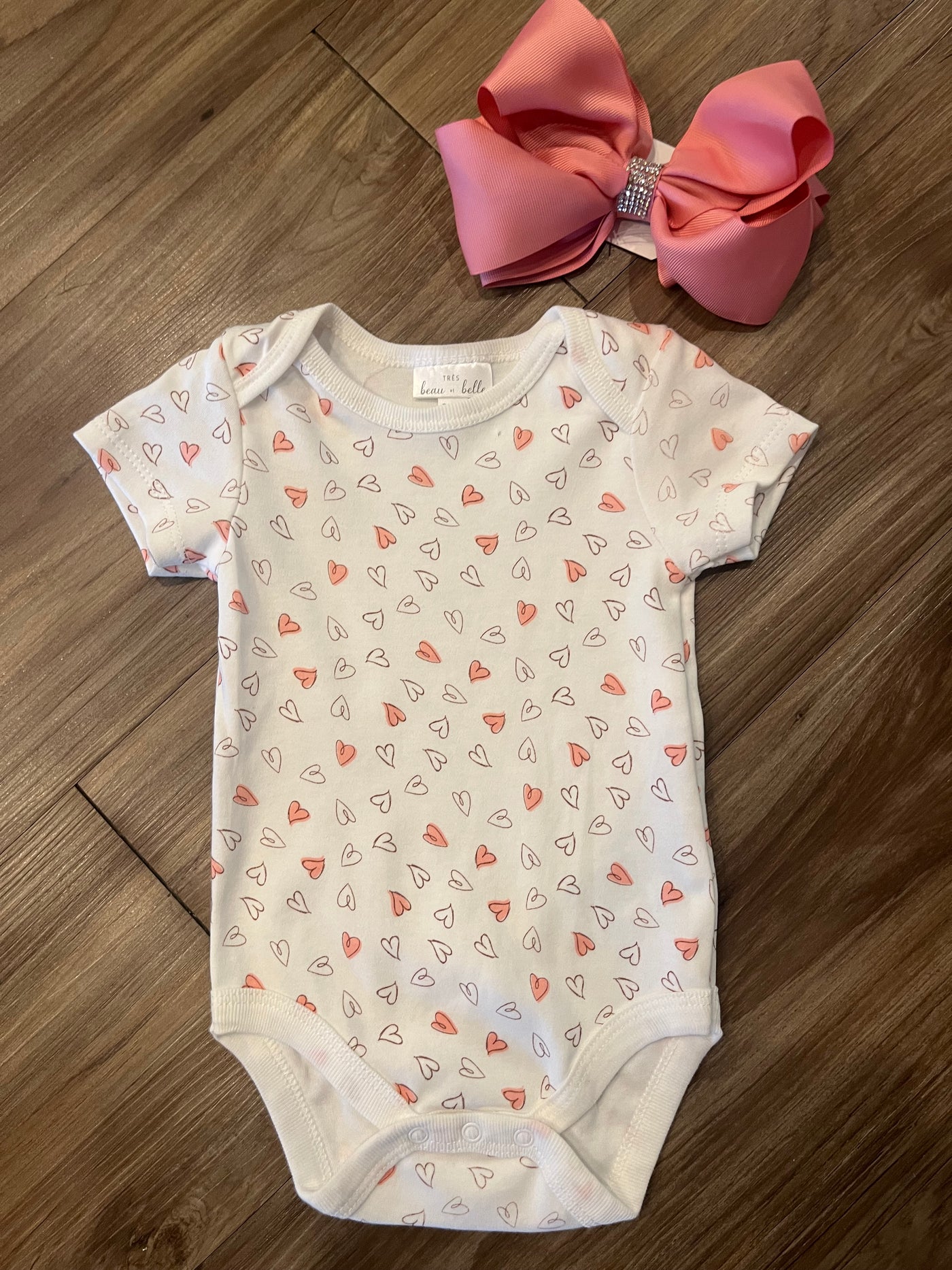 Pima Cotton Onesie - Heart Print