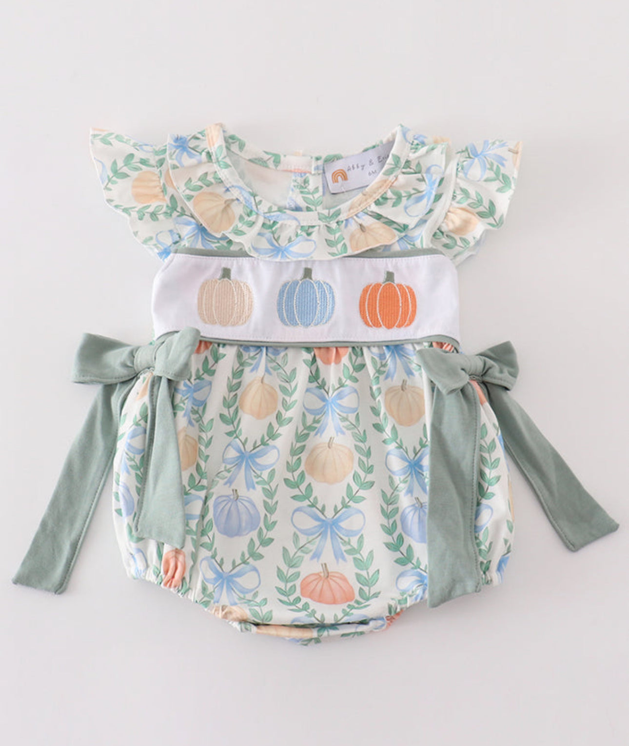 Sage Cornflower Blue Coquette Pumpkin Sibling Set