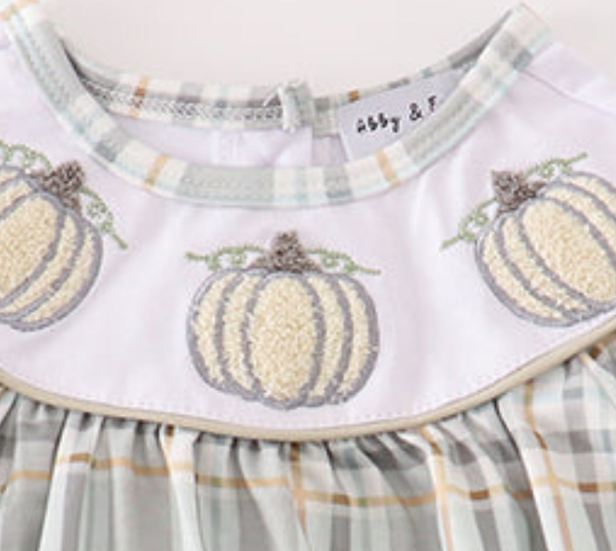 Neutral Plaids French Knot Pumpkin Quick Preorder