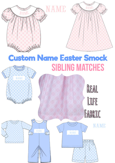 Custom Name Hand Smocked Easter - Preorder ETA Easter