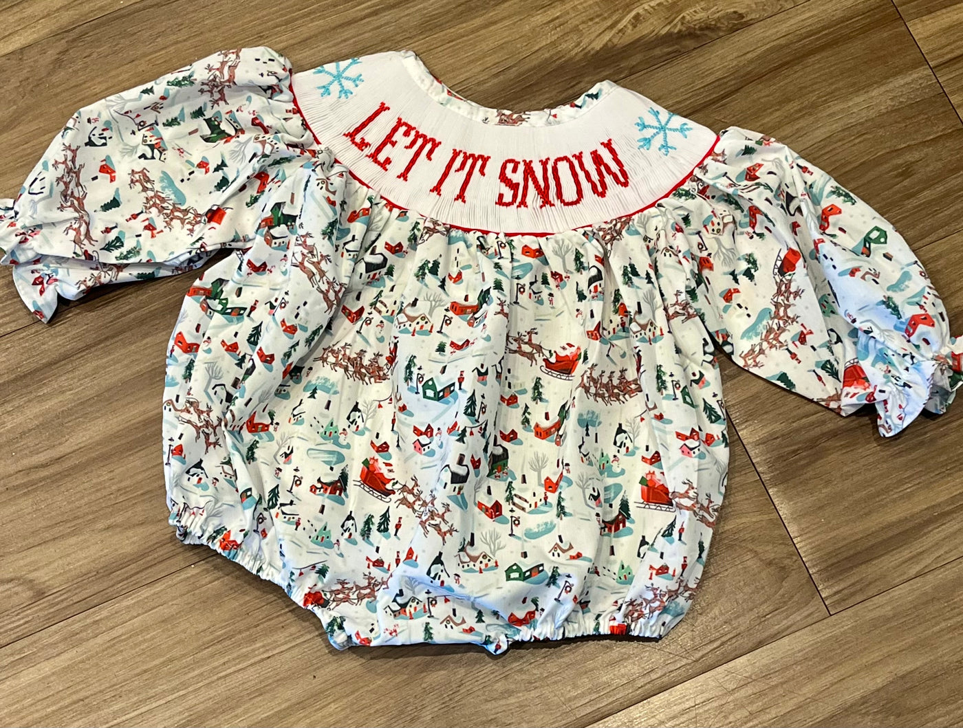 Sleigh Ride Smocked Sibling Set