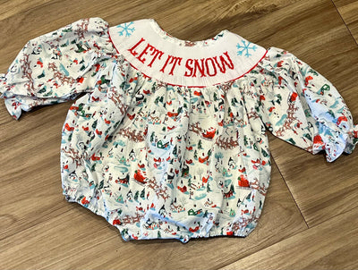 Sleigh Ride Smocked Sibling Set