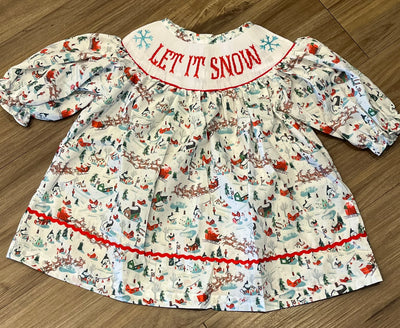 Sleigh Ride Smocked Sibling Set