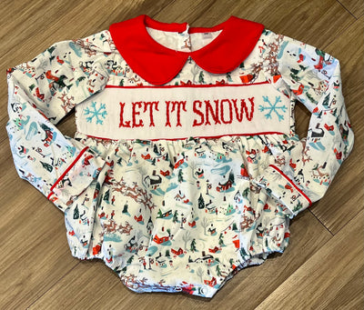 Sleigh Ride Smocked Sibling Set