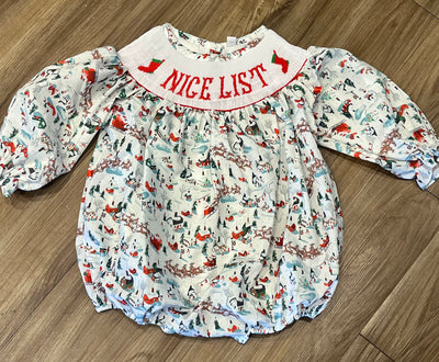 Sleigh Ride Smocked Sibling Set