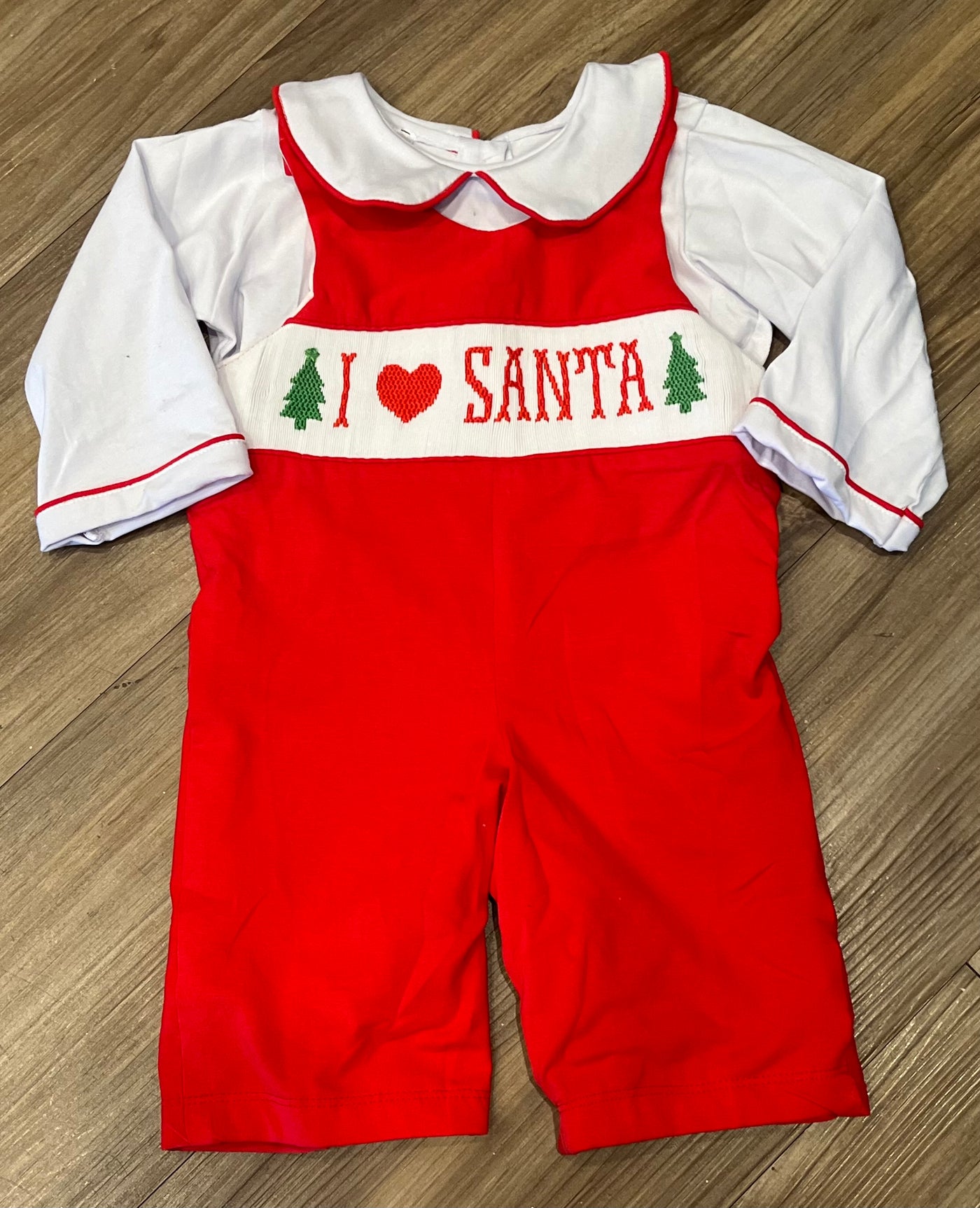 Smocked I Heart Santa Sibling Set