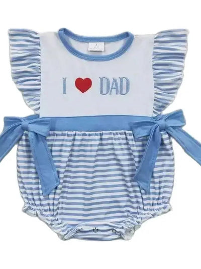 Blue Striped I ❤️ Dad Sibling Set