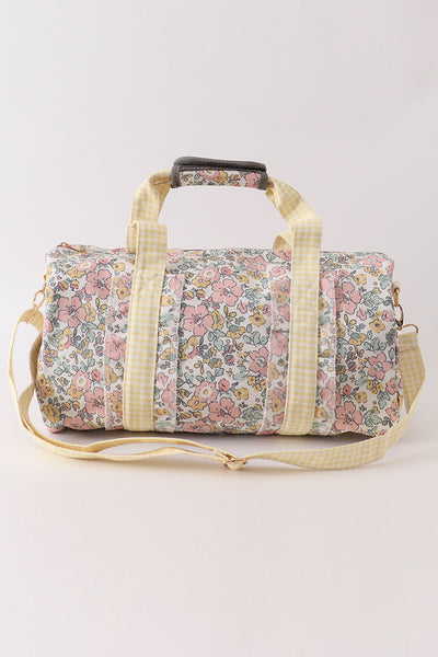 Yellow floral travel bag