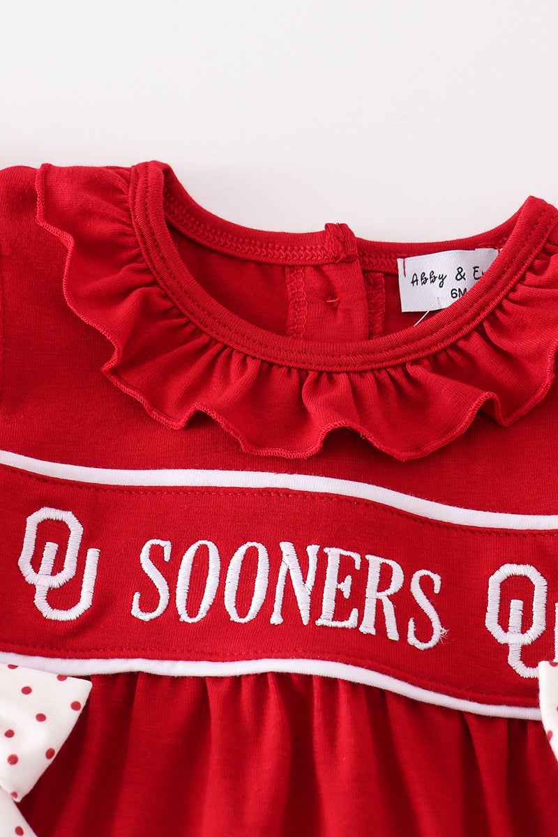 Red sooners embroidery girl bubble