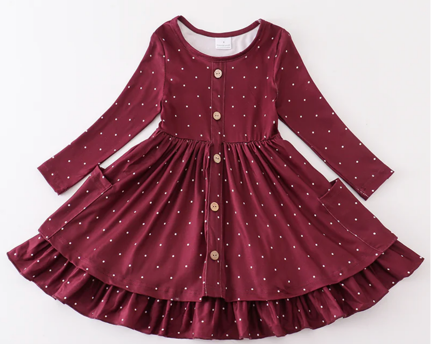 Maroon Polka Dot Dress