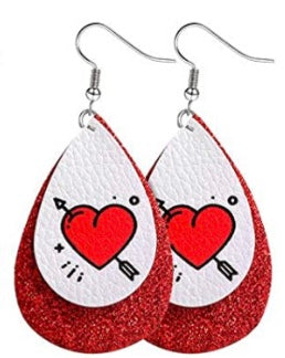 Heart and Arrow Teardrop Earrings