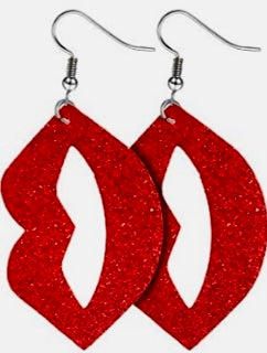 Glitter Lips Earrings