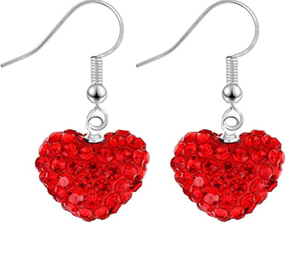 Rhinestone Heart Earrings