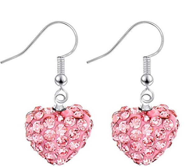 Rhinestone Heart Earrings