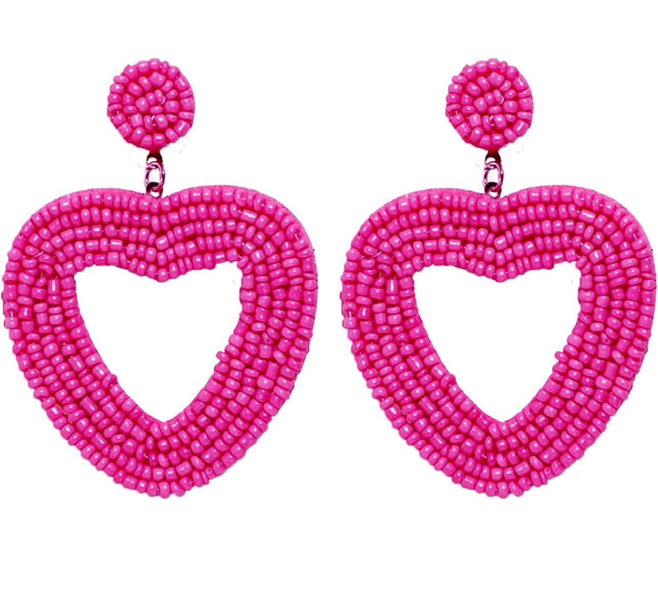 Beaded Heart Earrings