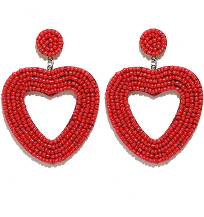 Beaded Heart Earrings