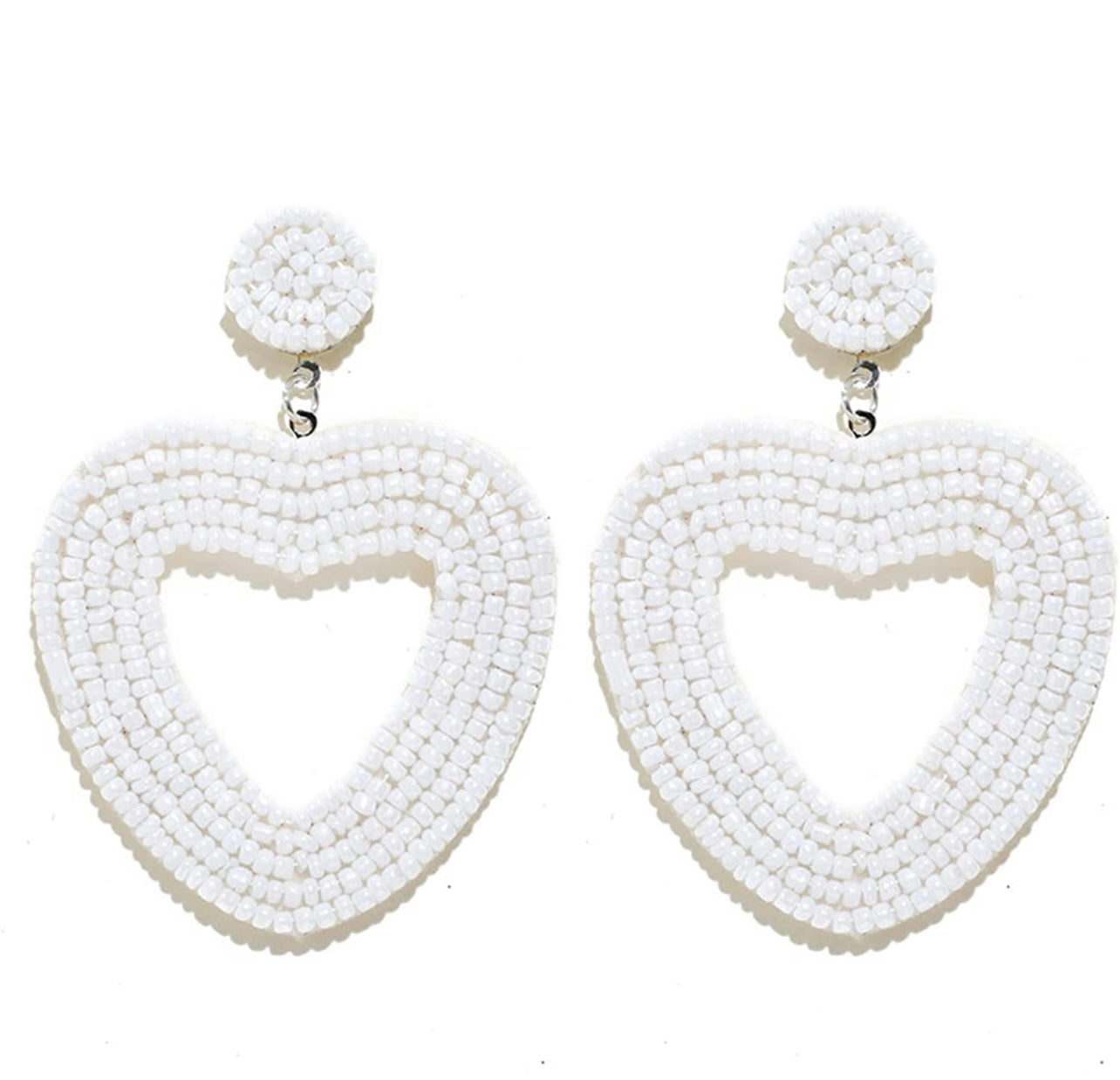 Beaded Heart Earrings