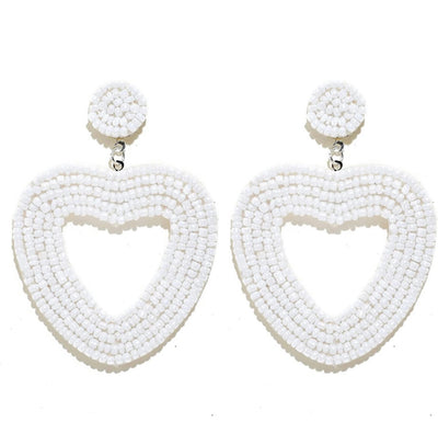 Beaded Heart Earrings