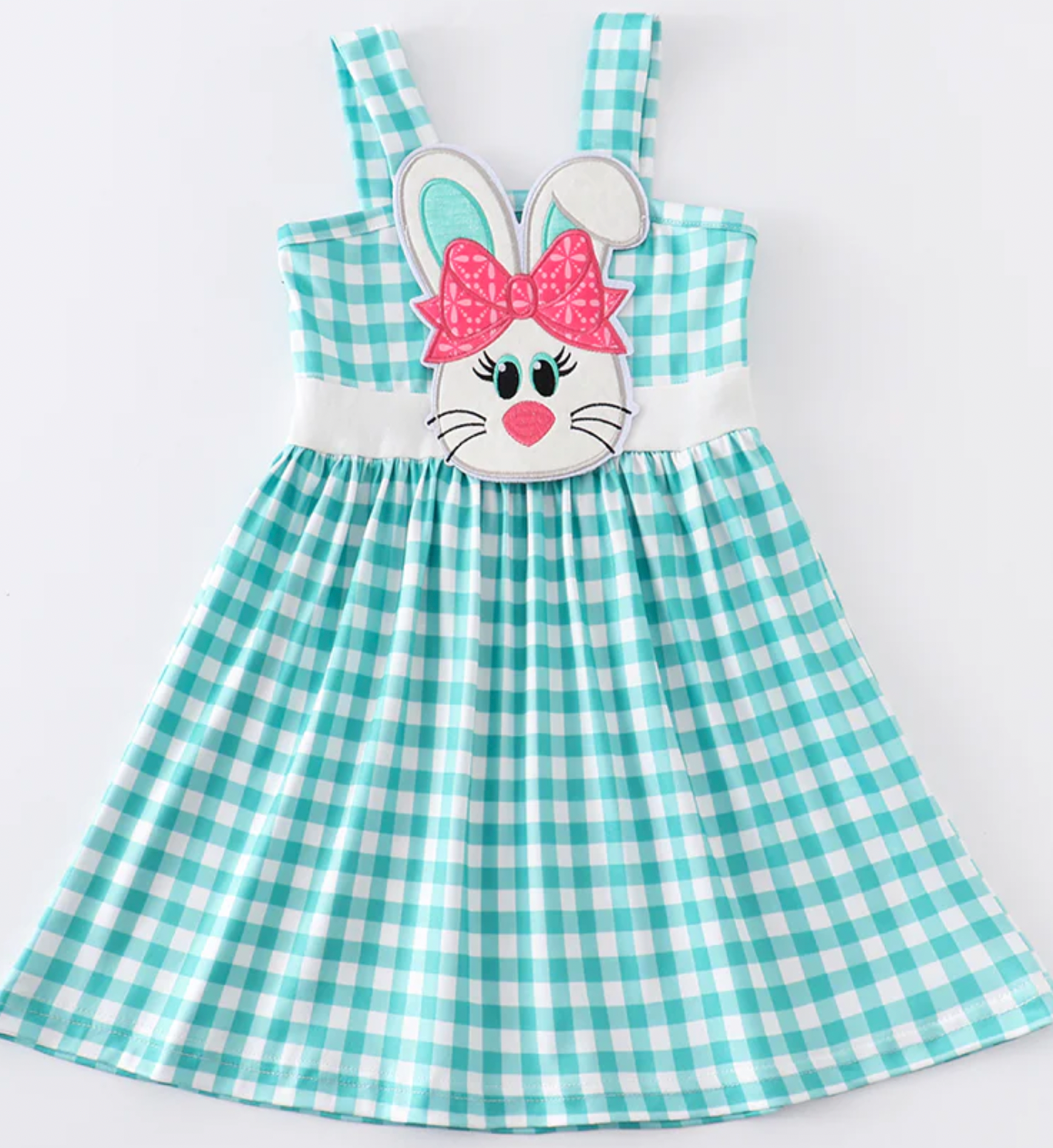 Teal Plaid Rabbit Dress