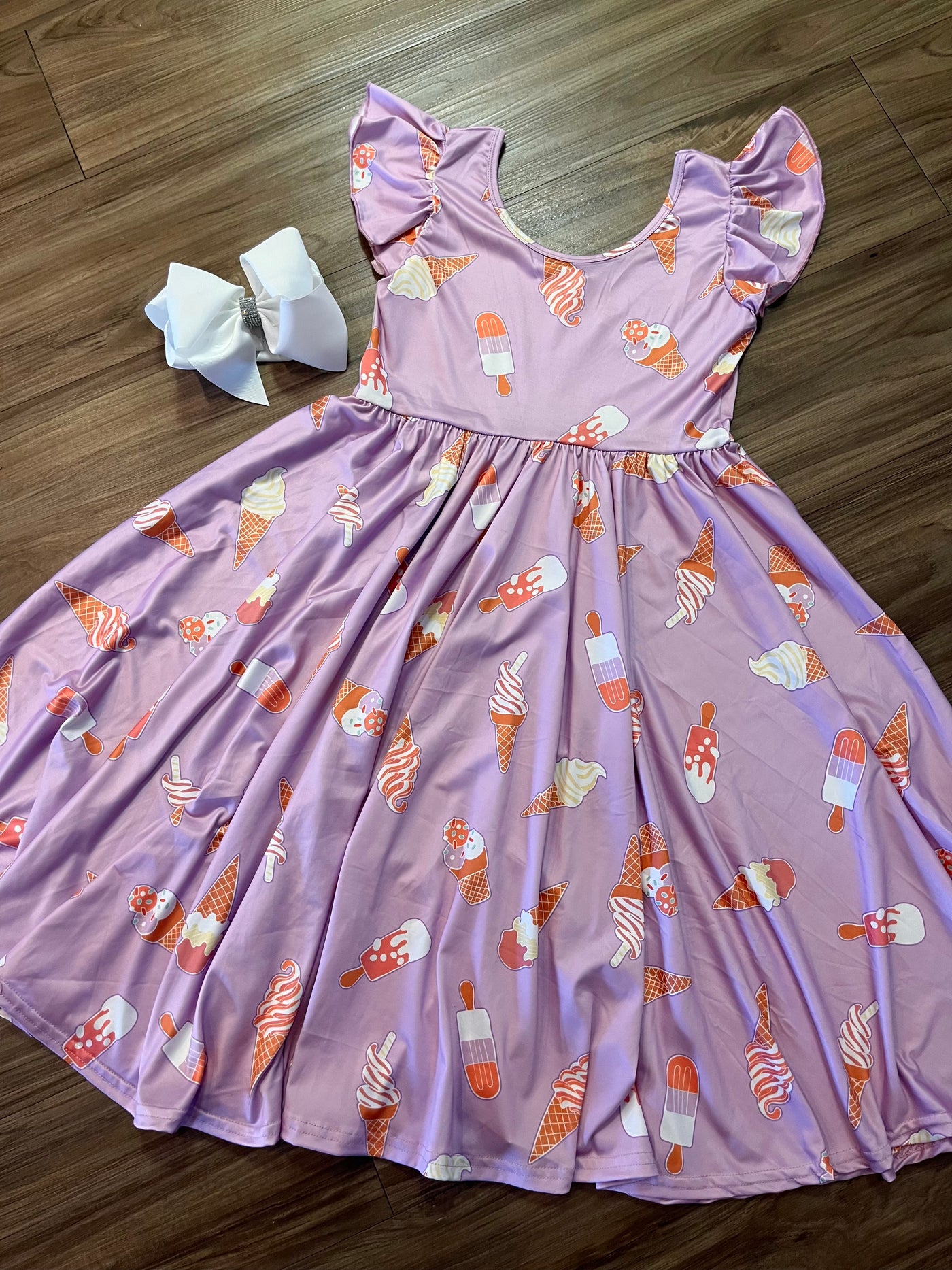 Dot Dot Smile Twirl Dress Purple Ice Cream - Chic Thriftique