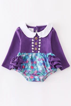 Purple Mermaid Ruffle Bubble