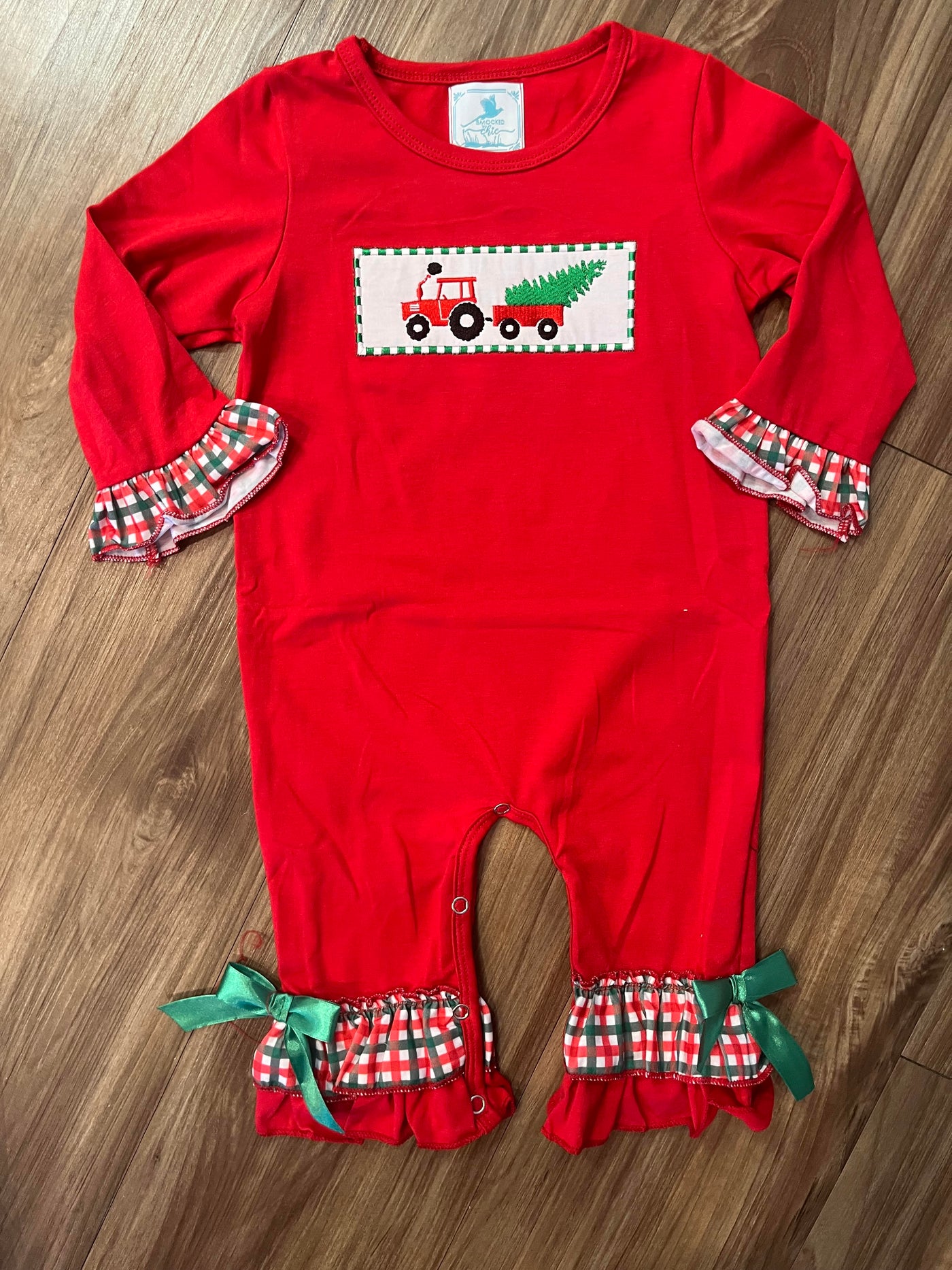 Tree Farm Tractor Romper